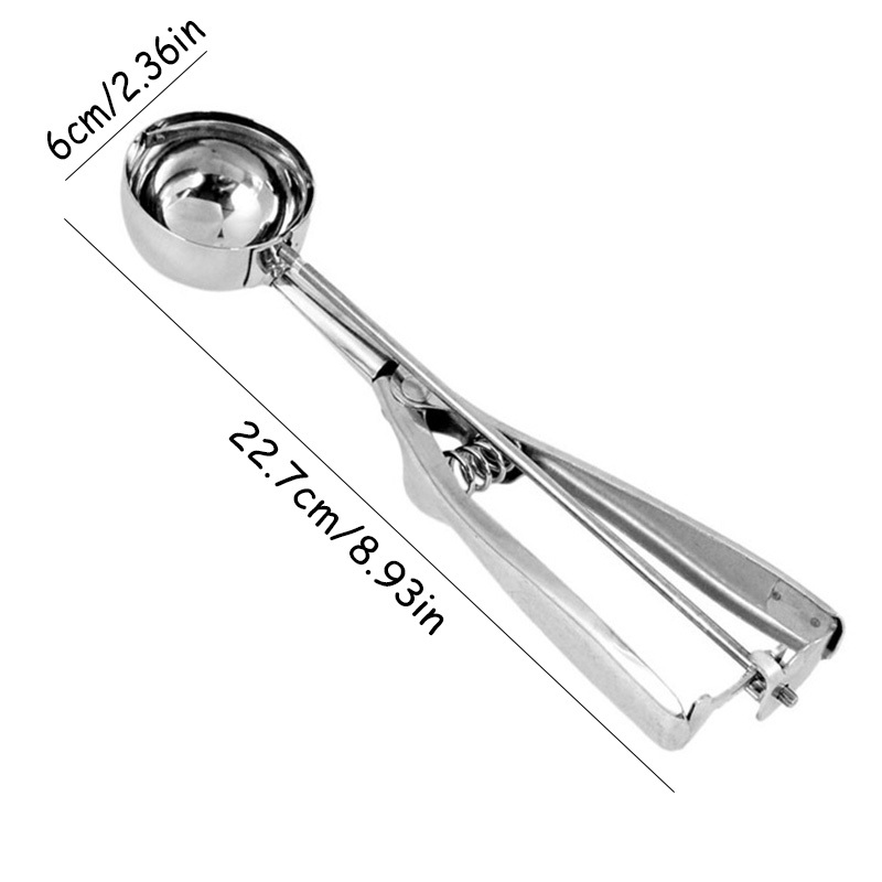 ZILASEGY Stainless Steel Ice Cream Scoop with Trigger, 5.32×5.71