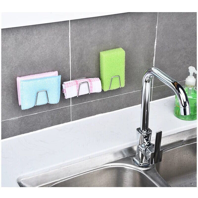 Kitchen Sponge Holder Adhesive Sink Sponge Drain Drying Rack Storage Holder  688