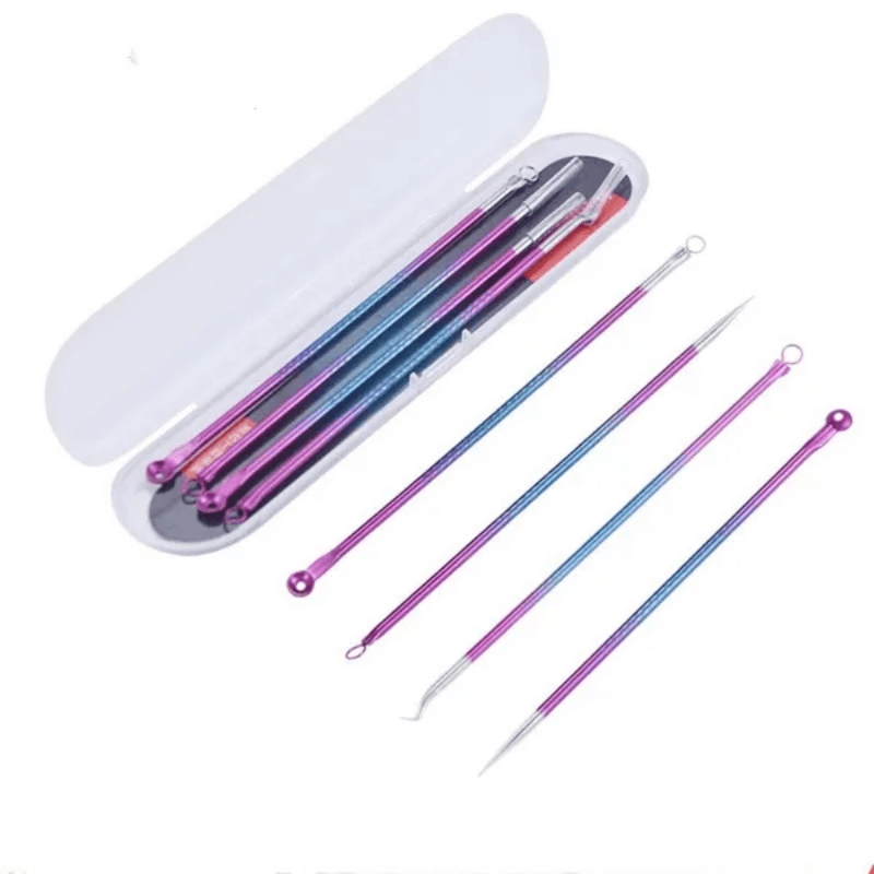 Stainless Steel Pimple Needle Double Head Acne Hook Pimple Squeeze