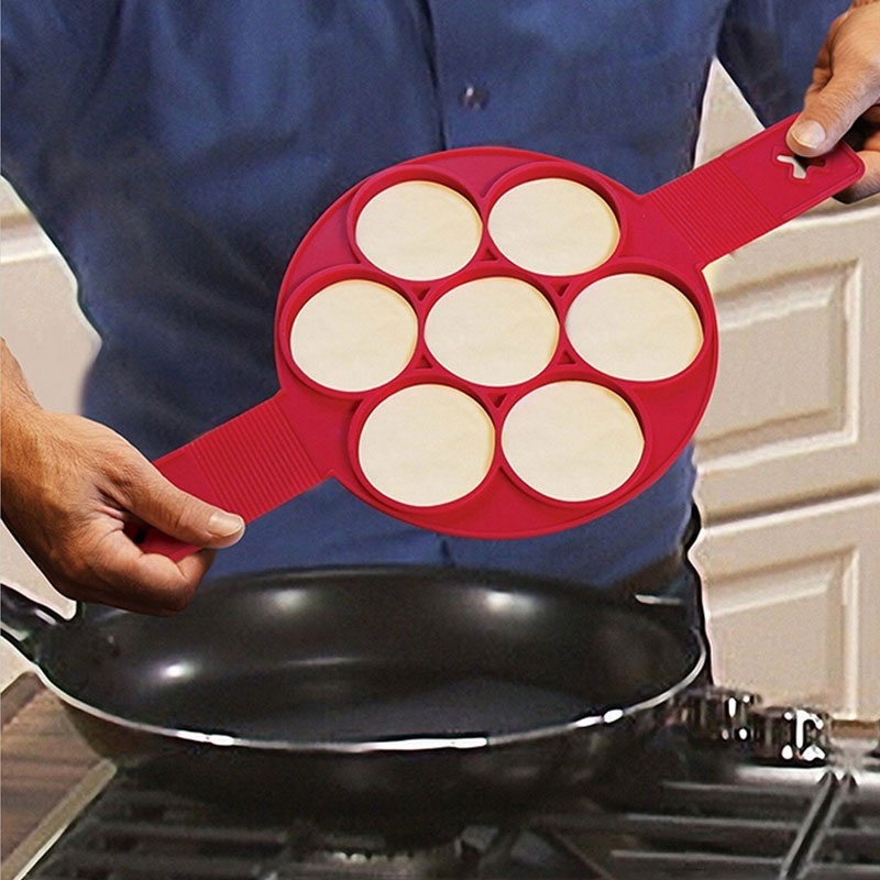Portable 4 Hole Omelet Pan Home Kitchen Picnic Cooker Frying Non Stick  Round USA