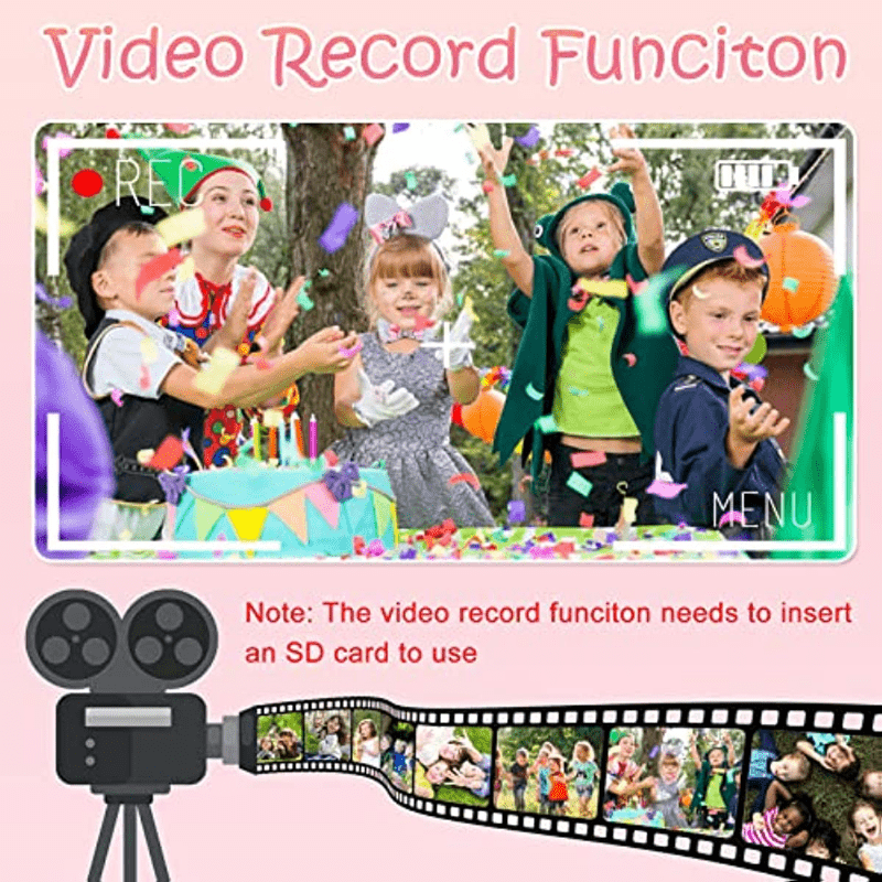 Juguetes De Cámara Para Niños, Cámaras De Video Digital HD 1080P Con  Tarjeta SD De 32 GB, Regalos De Cumpleaños De Navidad Para Niñas De 3 A 8  Años, J