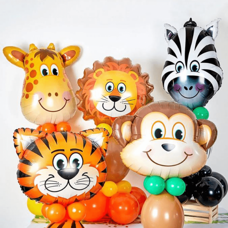 Ballon numéro 6  Ballons à Têtes d'animaux Jungle Safari