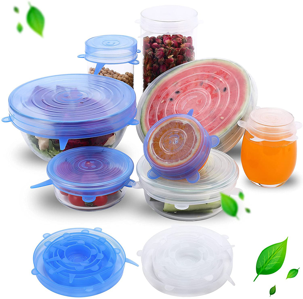 6pcs silicone stretch lids washable and reusable bowl covers fits   sizes of food containers silicone lids details 5