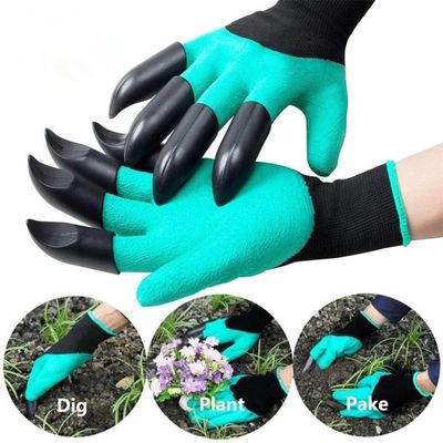 1 pair of garden gloves with claws garden gloves for digging planting weeding seeding protect nails and fingers planting supplies tools