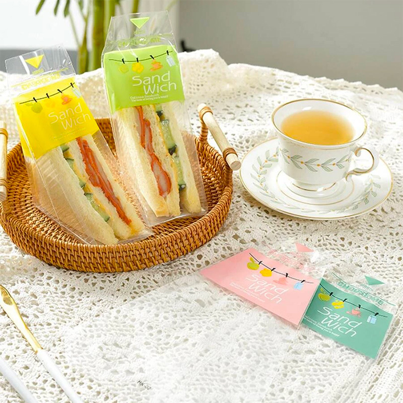 50pcs Baked Triangle Cake Disposable Packaging Transparent Bag