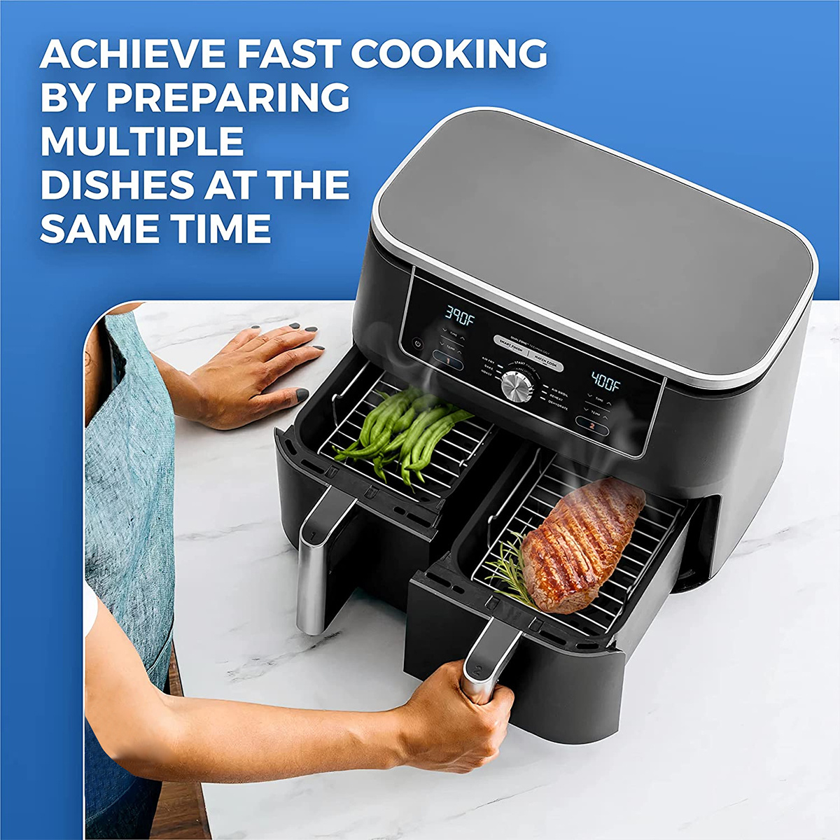 Double Layer Grill Holder Kitchen Grill Baking Tray Air Fryer Rack