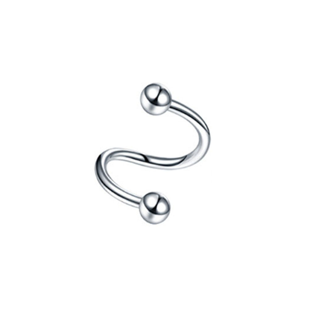 Stainless Steel Hip Hop Style S Shape Lip Ring