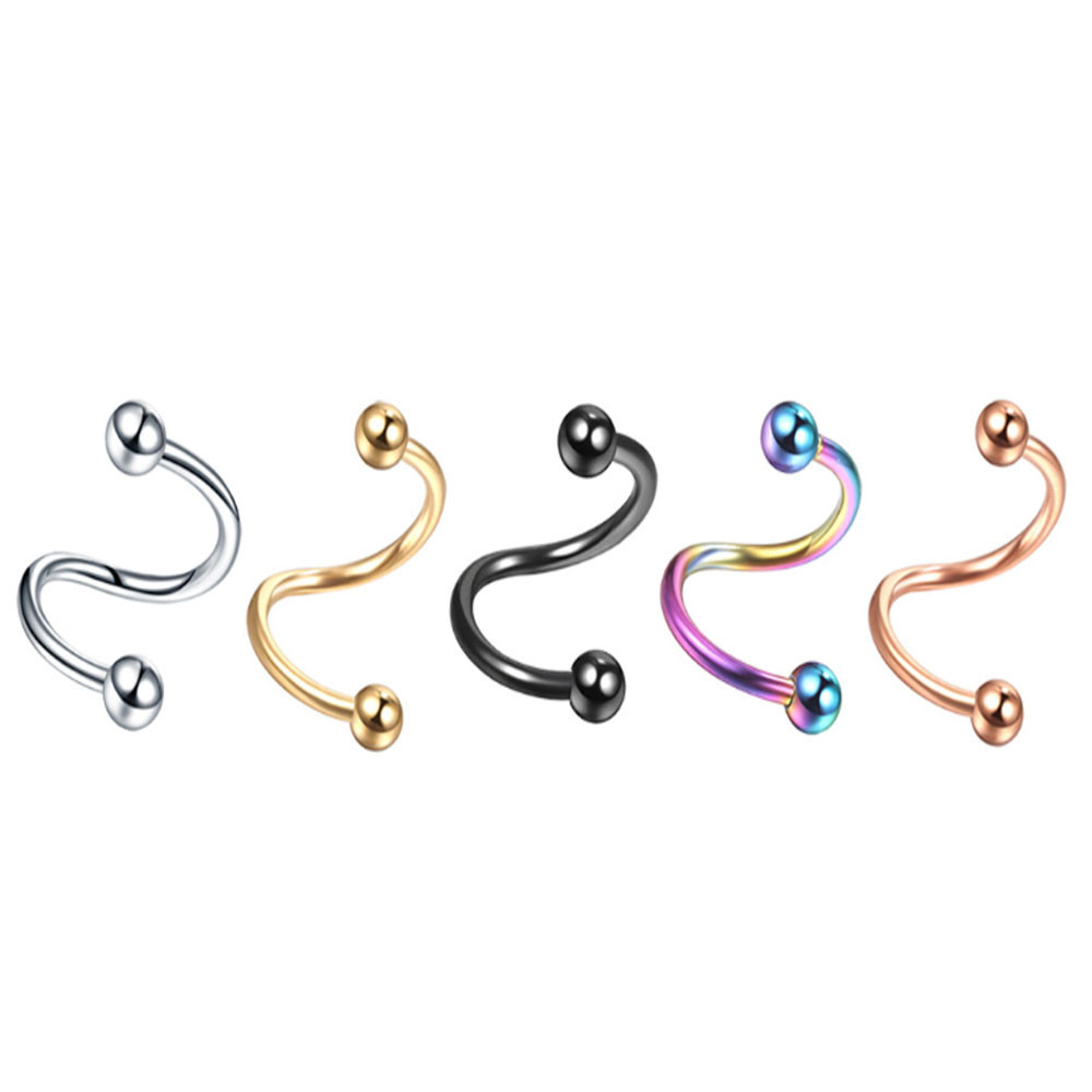 Stainless Steel Hip Hop Style S Shape Lip Ring