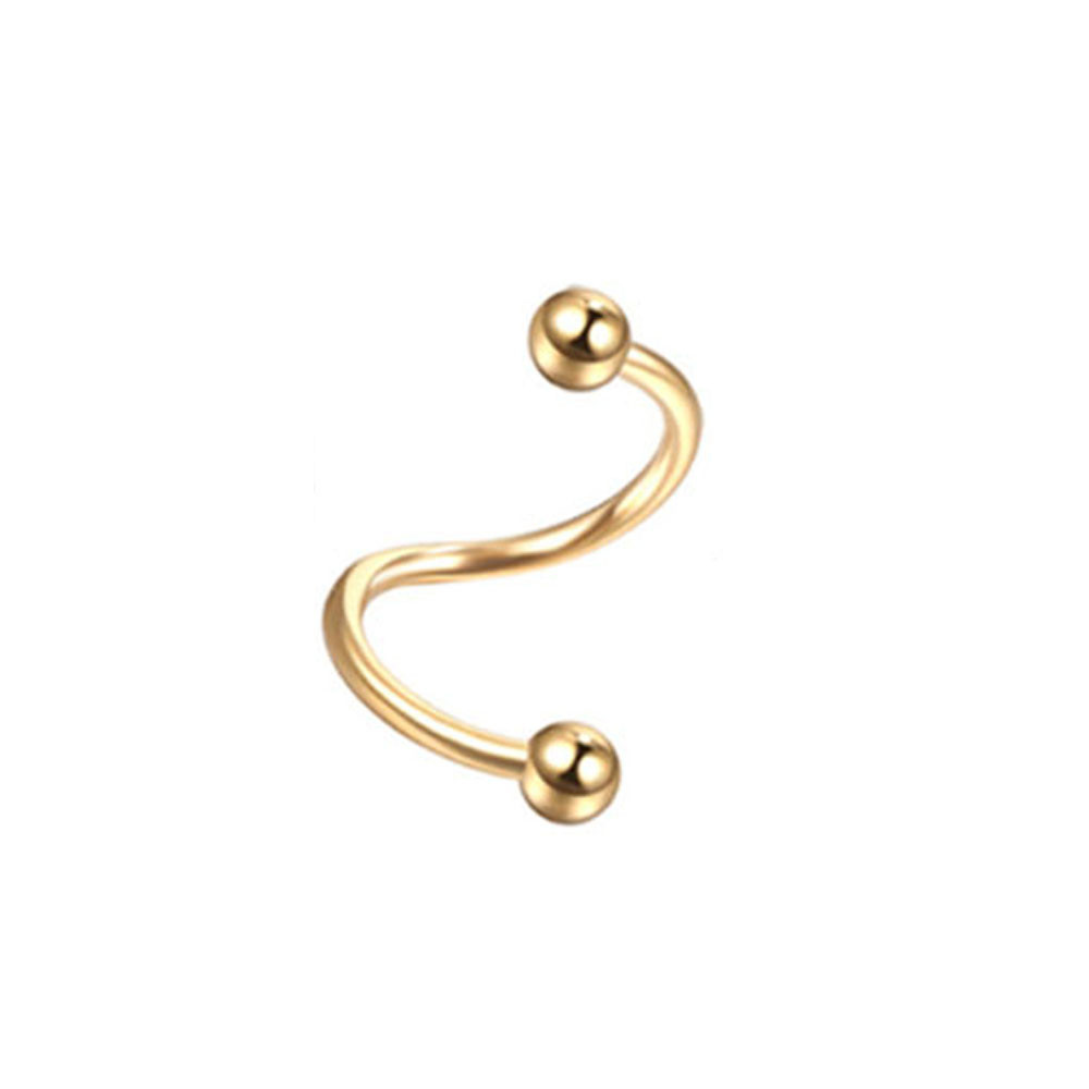 Stainless Steel Hip Hop Style S Shape Lip Ring