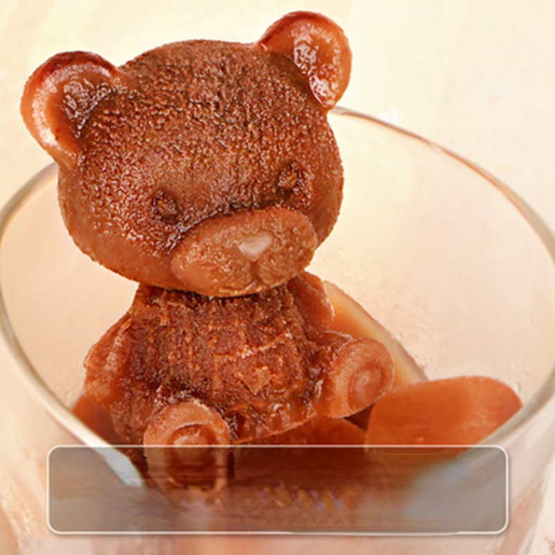 1pc Ice Bear Coffee Silicone Mold Three-dimensional Silicone Mold Chocolate  Mold Bear Ice Cube Mold