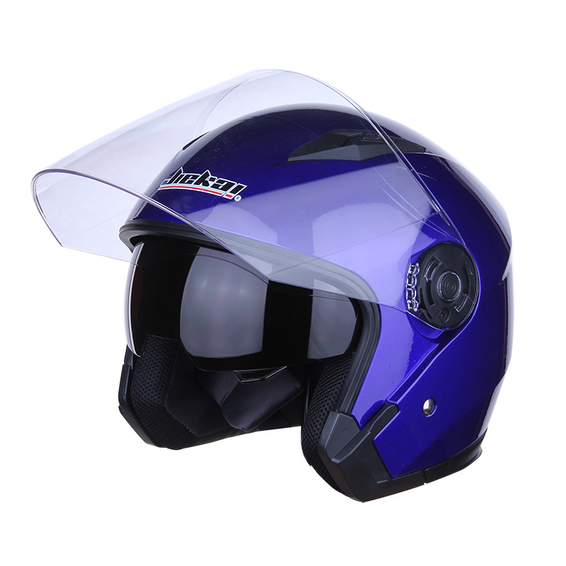 Demi-casque de moto rétro pour hommes et femmes, en acier, couleur