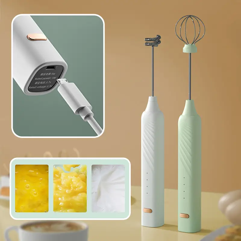 Electric Milk Frother Rechargeable Handheld Foam Maker For - Temu