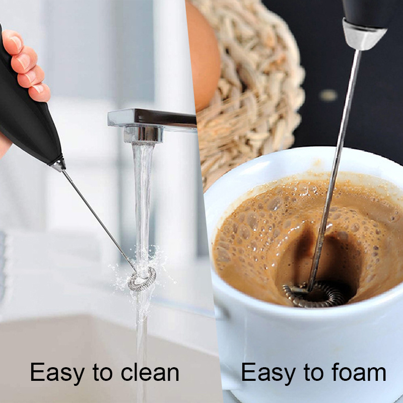  Milk Frother Handheld, Electric Whisk Drink Mixer for Lattes,  Coffee, Cappuccino, Hot chocolate, Stainless Steel Mini Foamer Cool Kitchen  Gadgets, Battery Operated(not included): Home & Kitchen