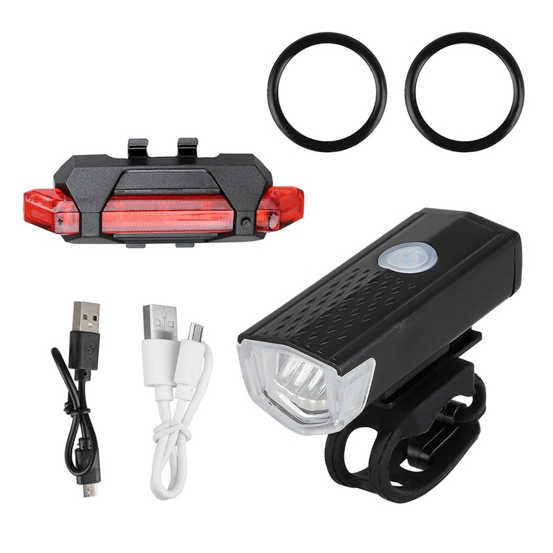 Set luces bicicleta LED recargable USB impermeable delantera y trasera -  Mercantil Eléctrico