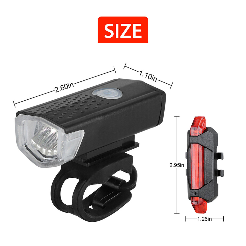 Starlight-betterlife Potente luz de bicicleta LED, luz de bicicleta  delantera y trasera, luz de bicicleta impermeable recargable USB luz  delantera y trasera, faro de bicicleta led, bi