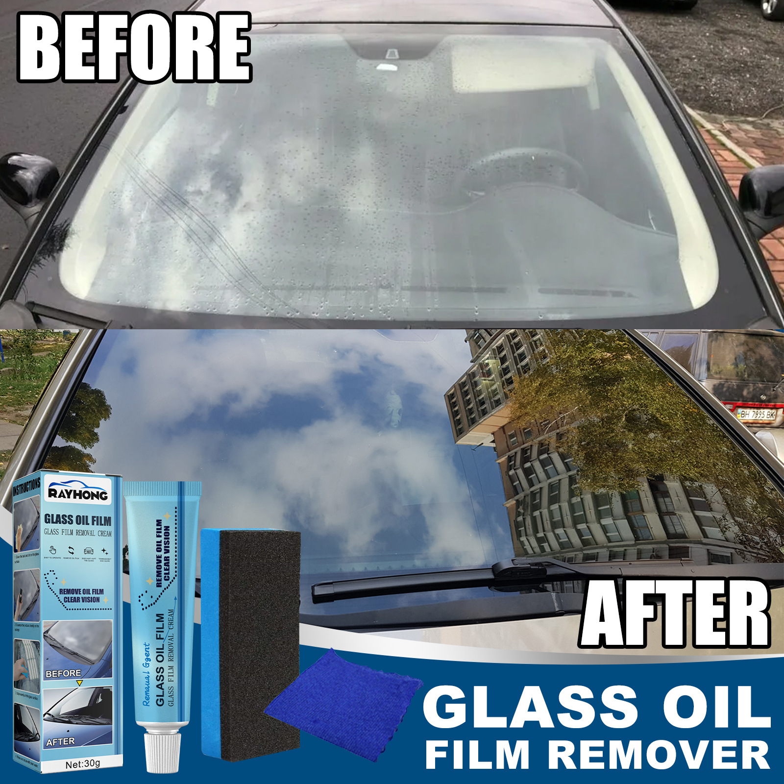 Home Car Glass Oil Film Remover Wipes Car Window Stain Remover