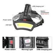 super bright usb rechargeable headlamp for outdoor activities waterproof and ideal for hiking hunting and night fishing details 4