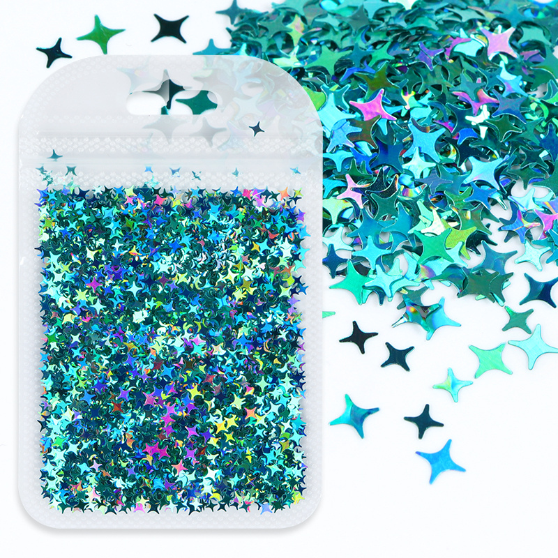 Holographic 4-point Star Glitter Glitter for Face Nail Art -  Norway