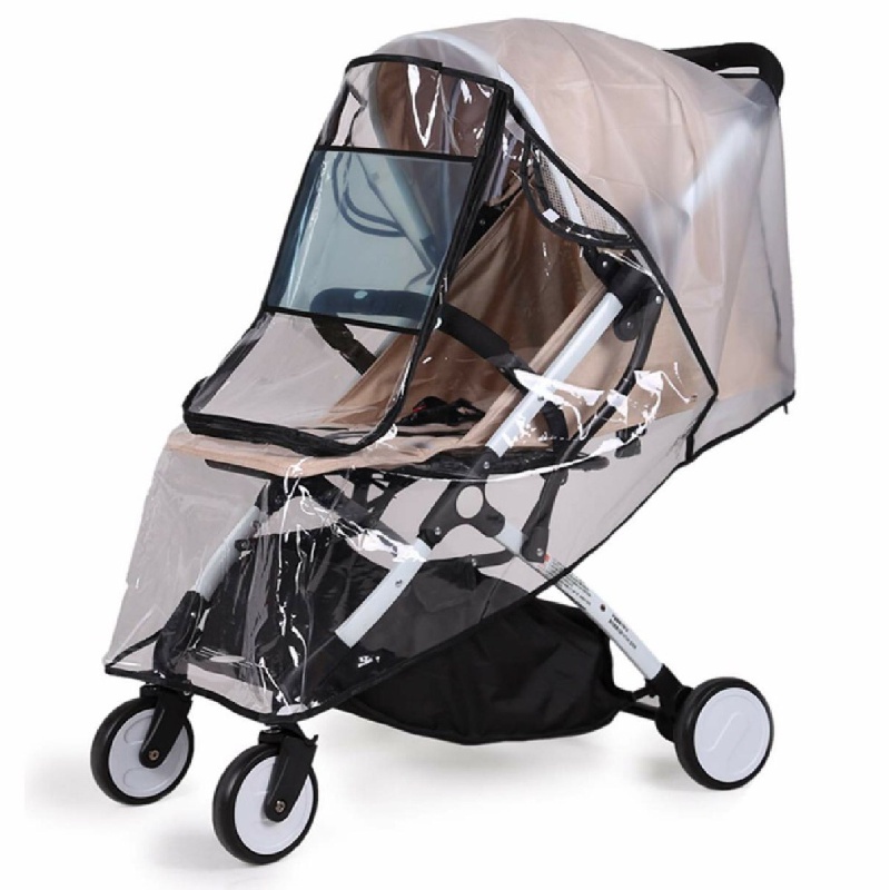 Poussette de bébé, housse de pluie, housses de chariot à vent en plastique  pour bébés