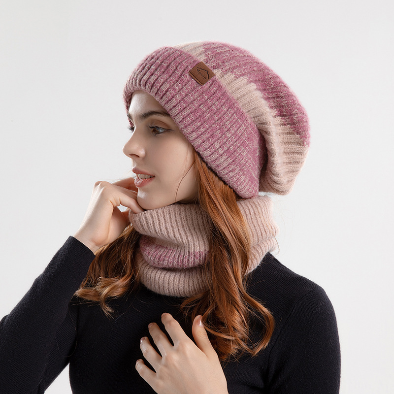 Bonnet de Ski tricoté unisexe pour homme et femme, chapeau à capuche,  écharpe, col, écharpe, pour l'hiver - AliExpress