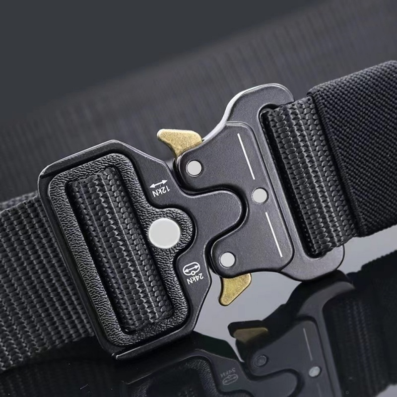 Cinturones tácticos militares de 1,7 , pistola resistente y cinturón de  trabajo, correas de nylon de liberación rápida con hebilla de metal