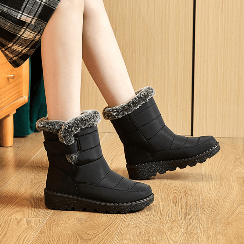 Anti slip Winter Boots Faux Fur Waterproof Warm Plush Inner - Temu