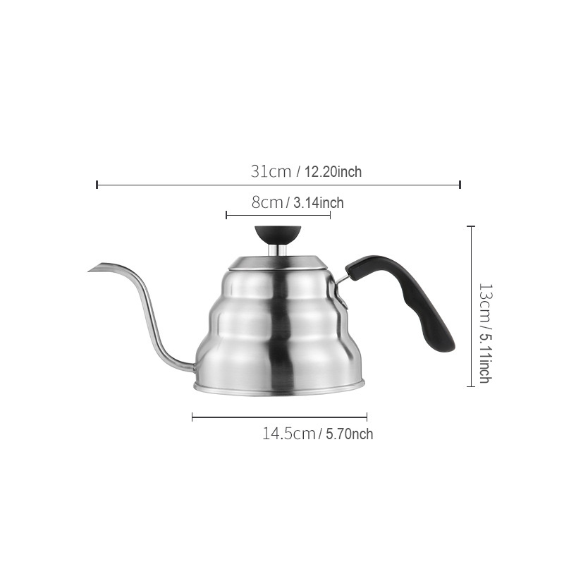 Bincoo Coffee Drip Kettle Pot Stainless Steel Coffee Pot Gooseneck kettle  with Thermometer Pour-Over Drip Kettle