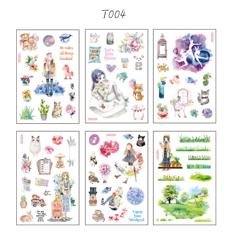 Kawaii Washi Paper Sticker Adhesive Sticker For Diy - Temu