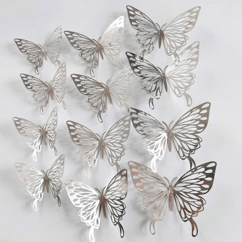 3d Three dimensional Pearlescent Paper Hollow Butterfly Wall - Temu