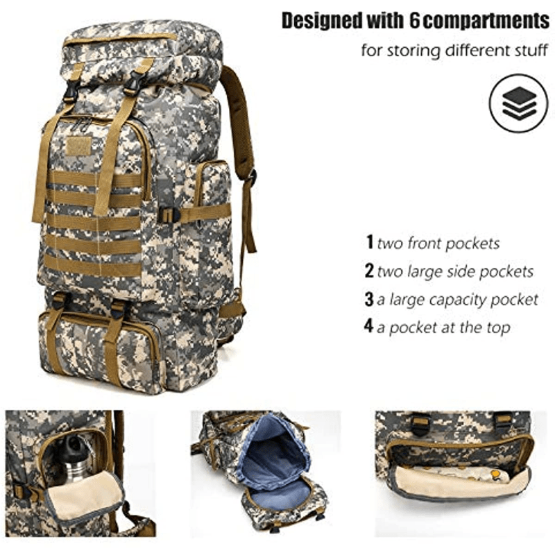 80L Waterproof Hiking Backpack - Durable, Large Capacity, Lightweight -  Perfect for Outdoor Adventure and Travel