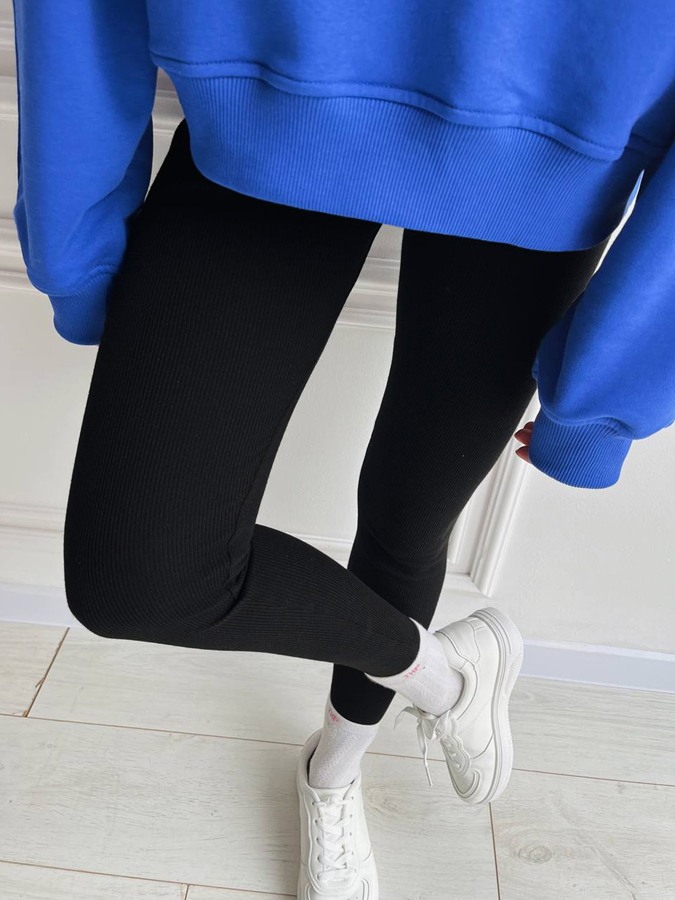 Women Warm Leggings Thicken Push Up Elasticity Female Thermal Adults Wear  Ninth Pants Slimming Solid Color Cold Weather Soft Trousers Black L