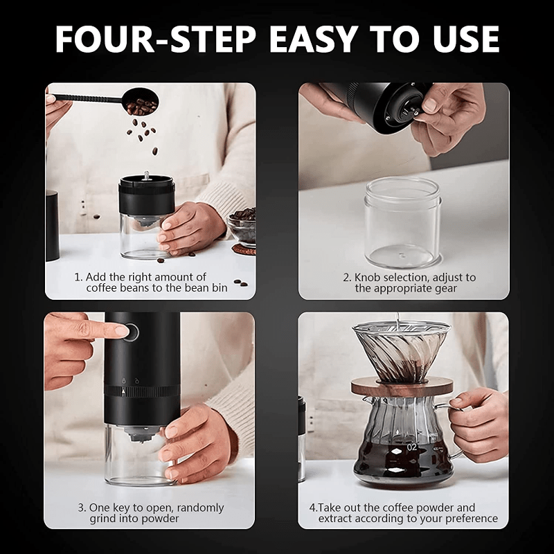 Coffee Grinder Type-c Usb Charging Professional Ceramic Grinding Core Coffee  Bean Grinder New Upgraded Portable Electric Coffee Grinder Coffee  Accessories Black White - Temu