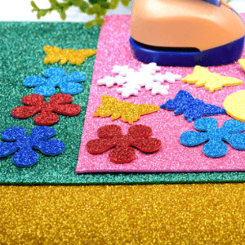 Glitter Foam Sheets Self Adhesive Sticky 8 x 12 Back Paper 10 Pack for Children's Craft Activities DIY Cutters Arts and Crafts (Multi)