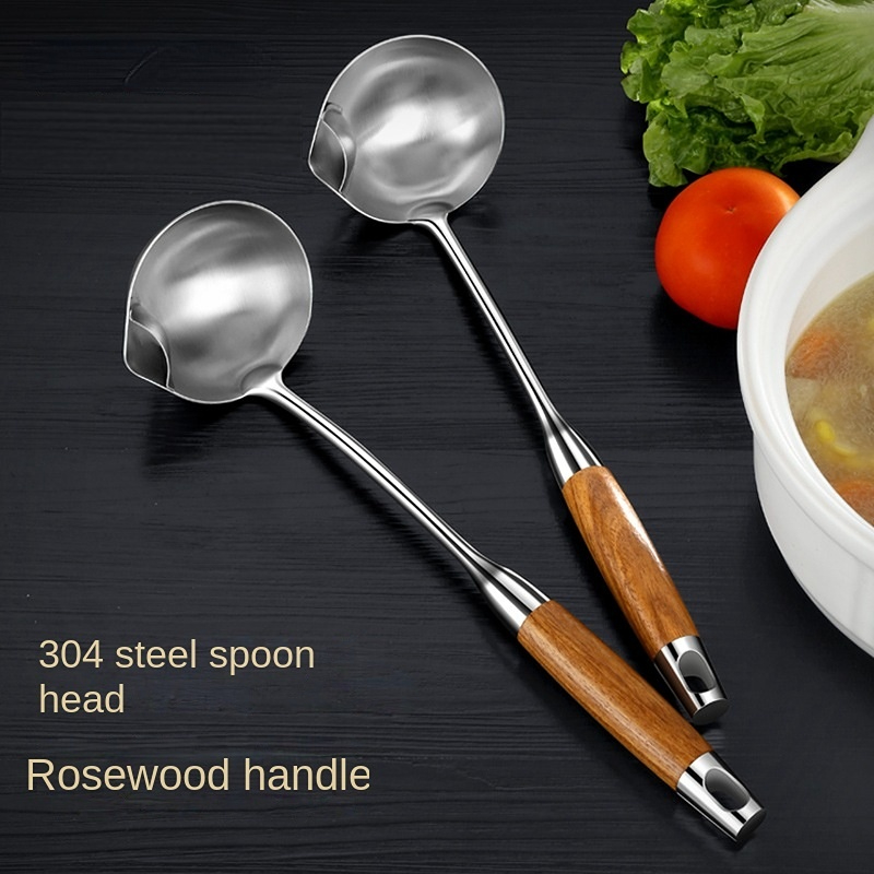 2 Pack Hot Pot Soup Ladle Spoon Slotted Spoons with S Shape Hanging Handle,  304 Stainless Steel Skimmer Spoon Ladles Strainer for Cooking
