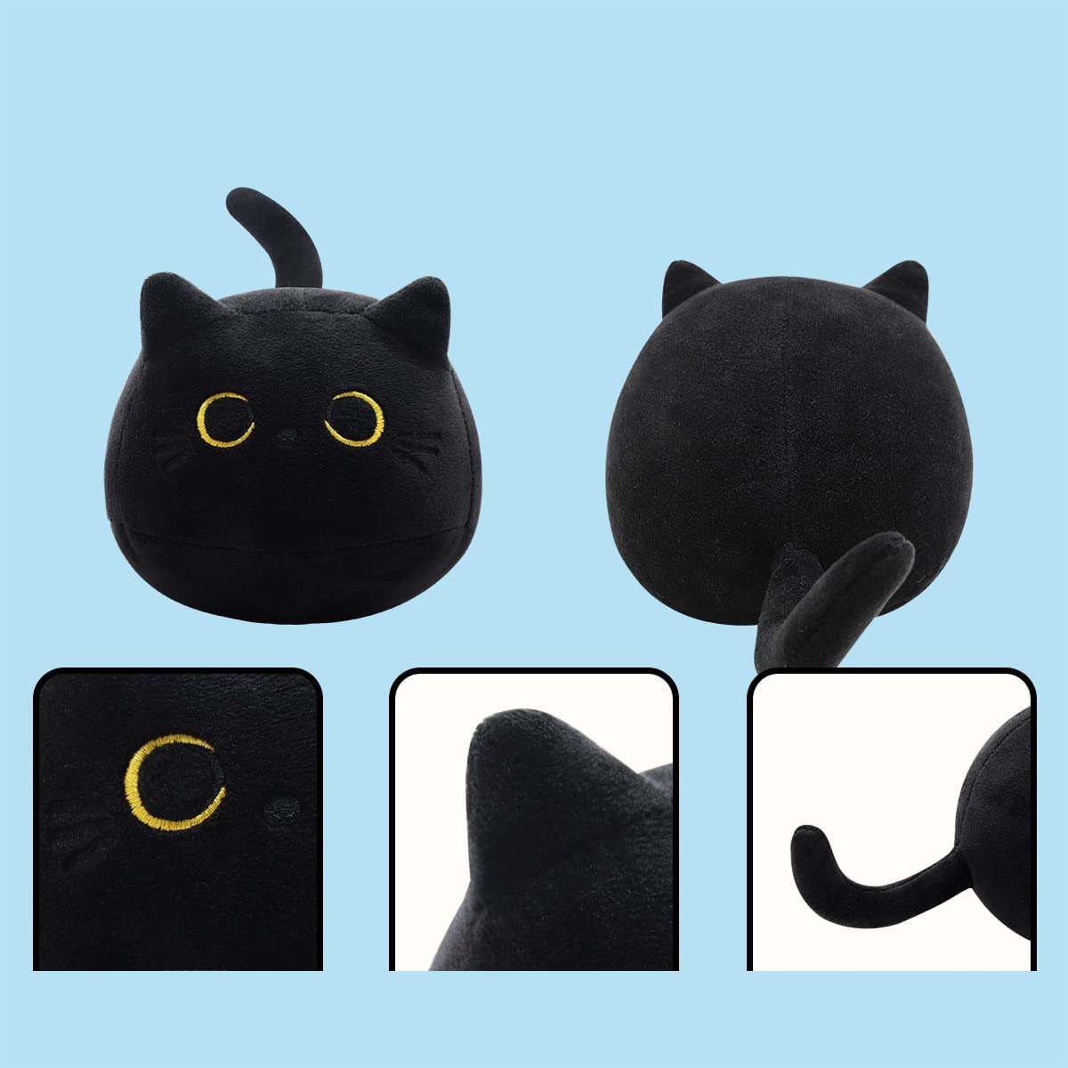 Peluche chat noir pour enfant