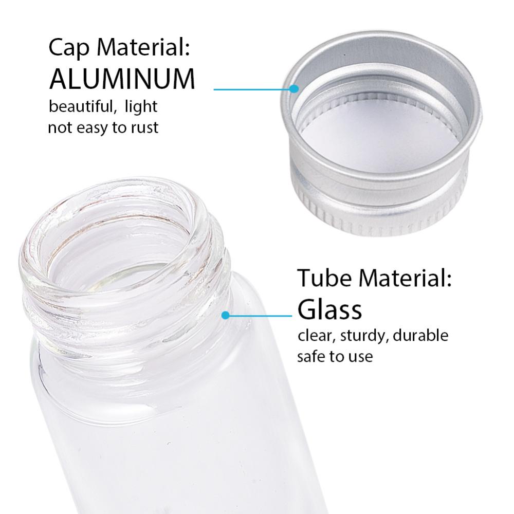 10pcs 10ml Clear Glass Bottles Candy Bottle With Aluminum Screw