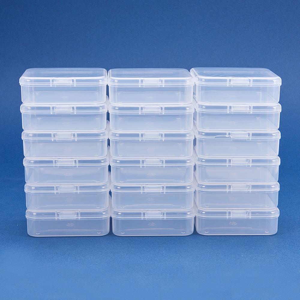 Gebildet 18 Pack Mini Clear Plastic Bead Storage Containers Box Case with  lid for Herbs,Tiny Bead,Pills,and Other Small Items
