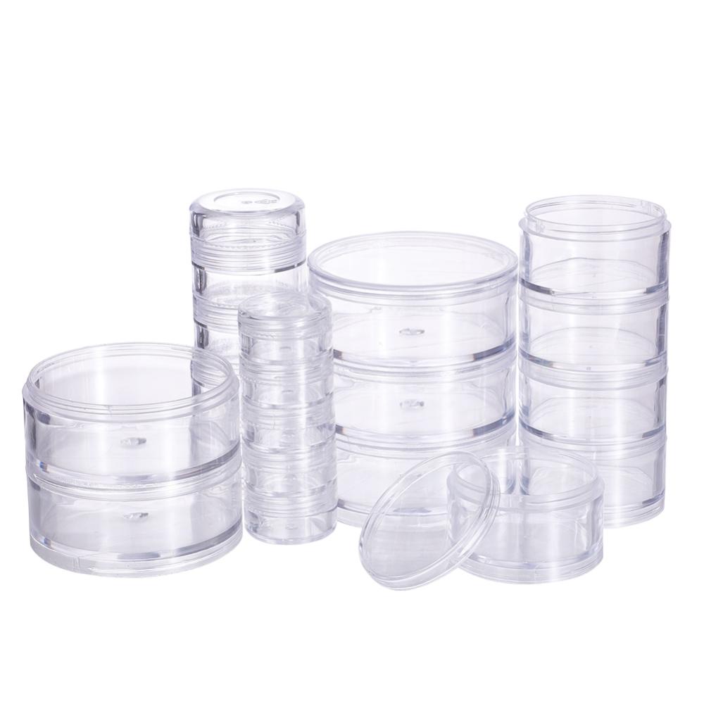 Clear Plastic Column Bead Containers Seed Beads Storage Box for