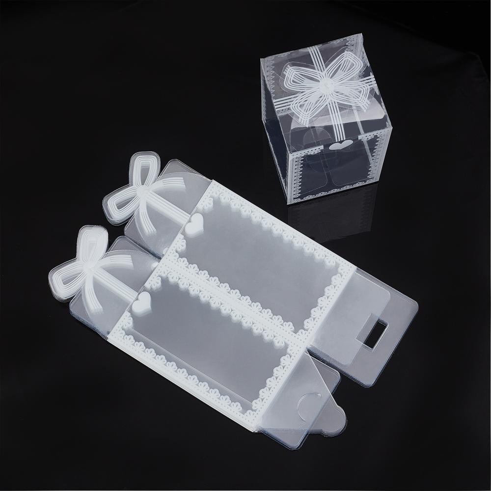 28pcs Cajas transparentes del favor de la boda con el patrón Bowknot  10.5x6x6cm Cajas de regalo transparentes del PVC del rectángulo para el  envoltori