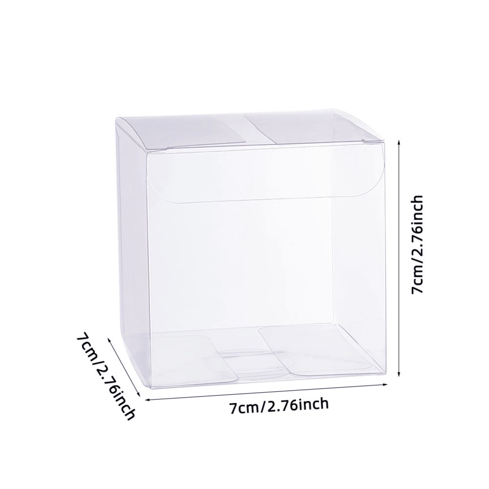 50pcs/lot Square Clear Plastic Boxes For Gifts Packing PVC