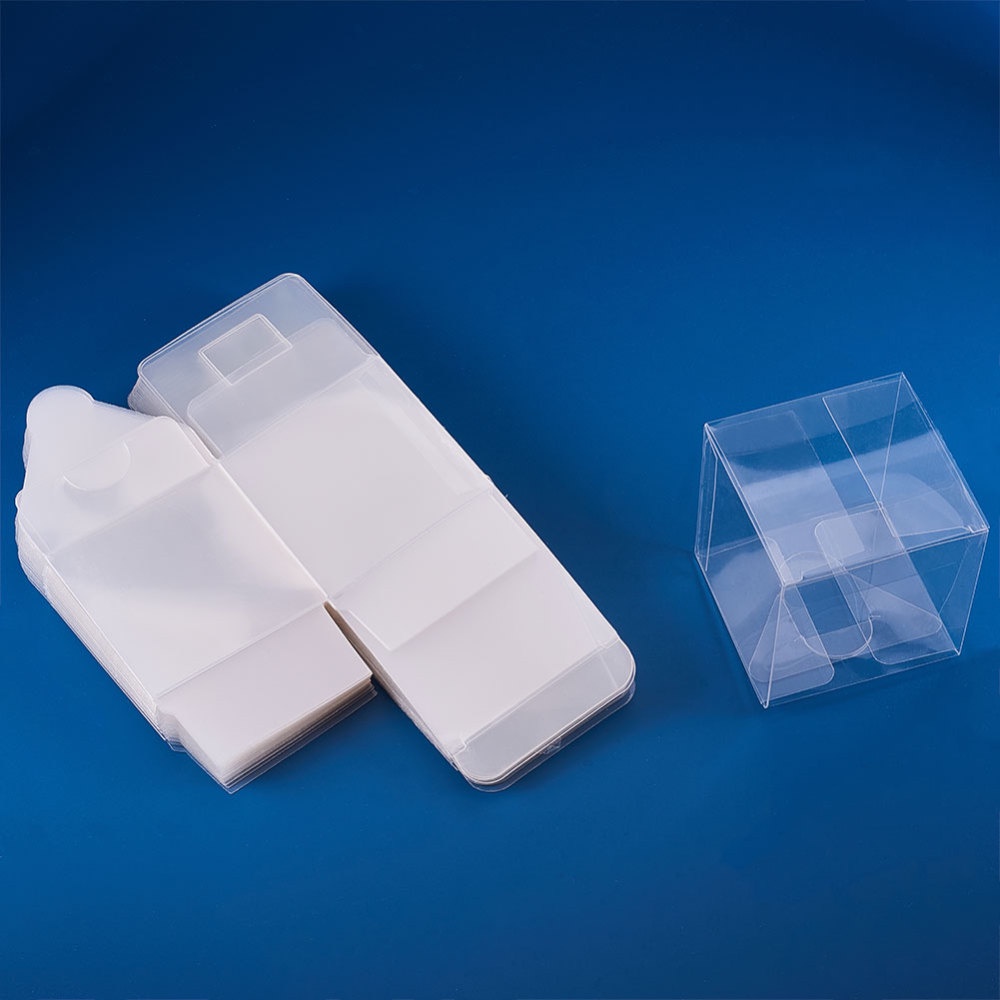 30pcs Cuadrado Claro 10x10x3cm Cajas Transparentes Plegables - Temu