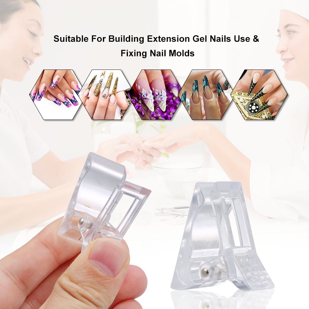 Nail Tips Clip For Quick Building Gel Plastic Transparent - Temu