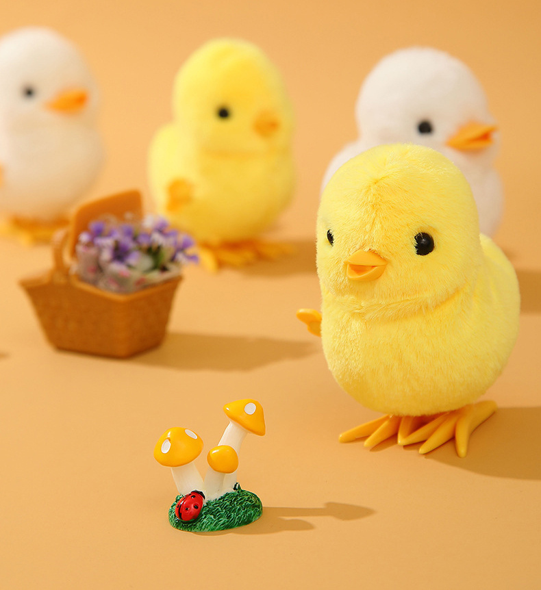 Yellow Jumping Chicken Wind Toy Walking Simulation Plush Toy - Temu
