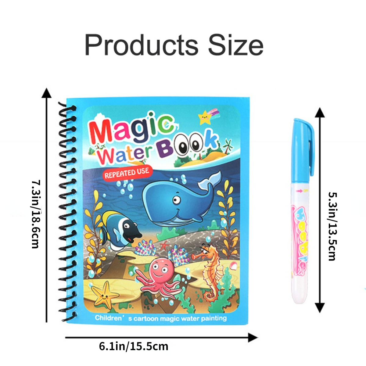  Reusable Water Coloring Books for Toddlers,Paint with Water  Books,Mess-Free Coloring Book,Portable Educational Drawing Toy,Improving  Children's Imagination,Color Perception,Painting Skill : Toys & Games