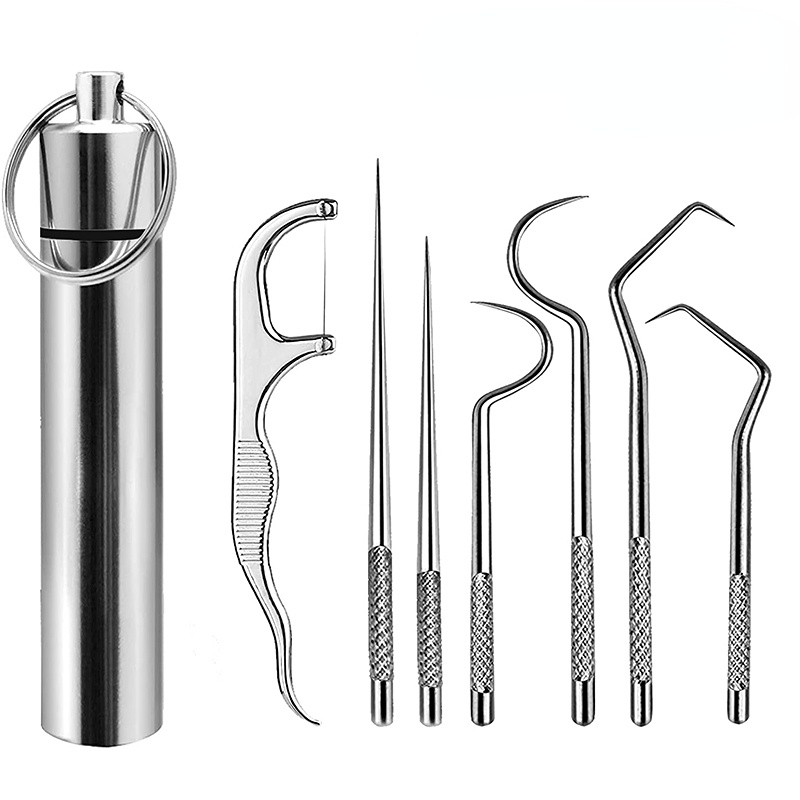 7pcs Stainless Steel Toothpick Set: Professional Dental Cleaning Kit at Our Store with Free Shipping & Returns