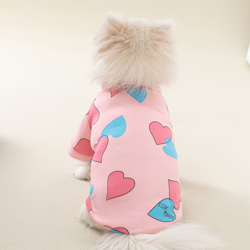 Heart Print Cat Clothes Pet Clothes Dog Clothes Winter 