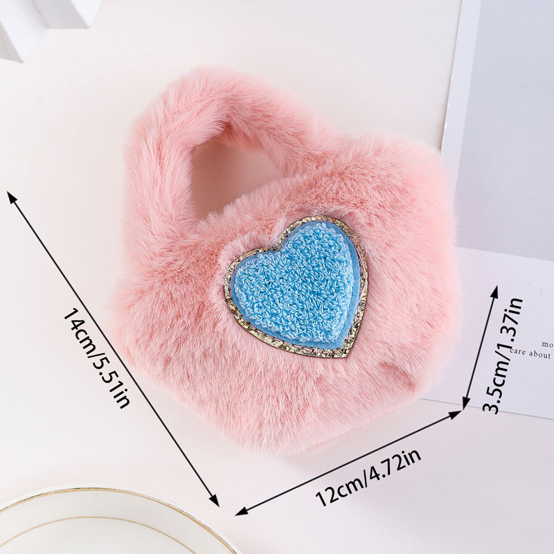 Pink Heart Keychain Zipper Pouch