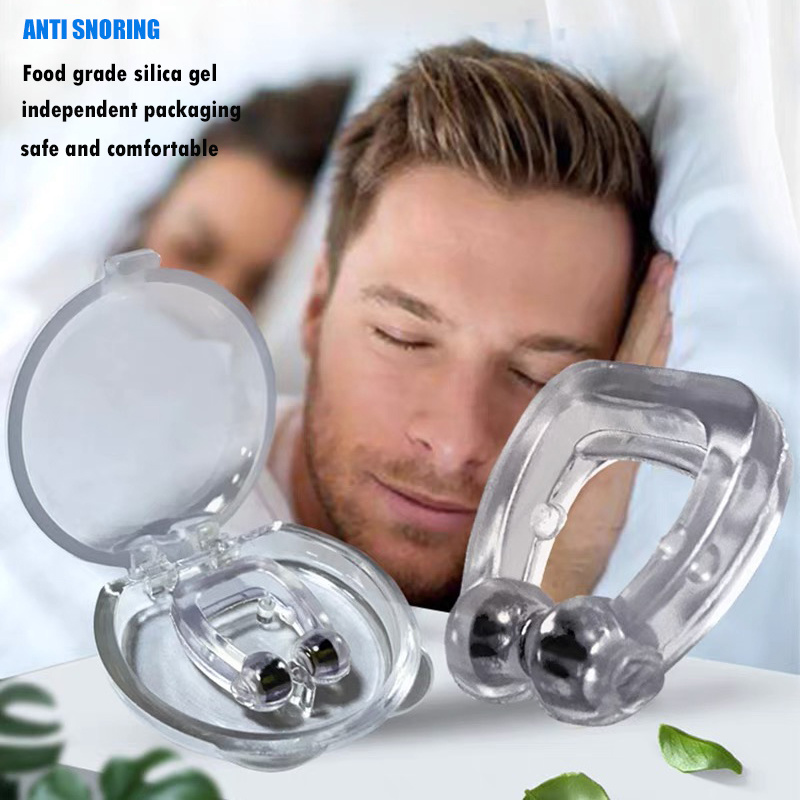 3 uds Anti ronquidos para dejar de roncar pinza para la nariz de silicona  magnética fácil de respirar mejorar la bandeja para dormir ayuda para la apn