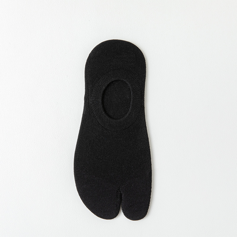 Image of 1 Pair Solid Color Toe-post Shallow Mouth Women's Socks, Anti-slip Invisible Socks, Easy All-match Breathable Single Shoe Non-slip Boat Socks