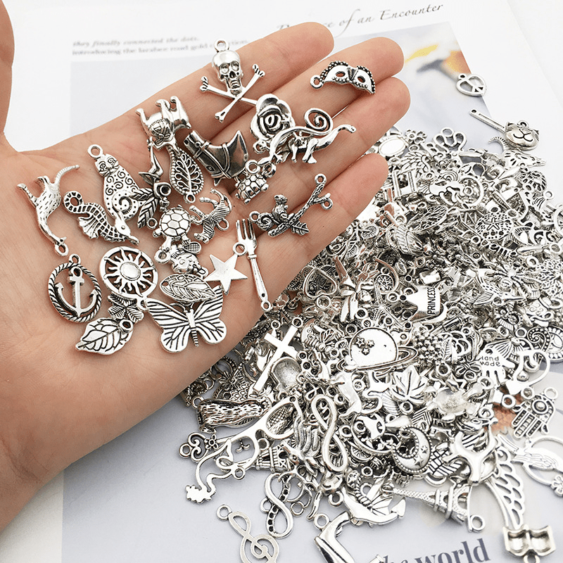 Wholesale Bulk Lots Jewelry Making Silver Charms Mixed Smooth Tibetan  Silver Metal Charms Pendants DIY for Necklace Bracelet Jewelry Making and  Crafting, JIALEEY 100 PCS 